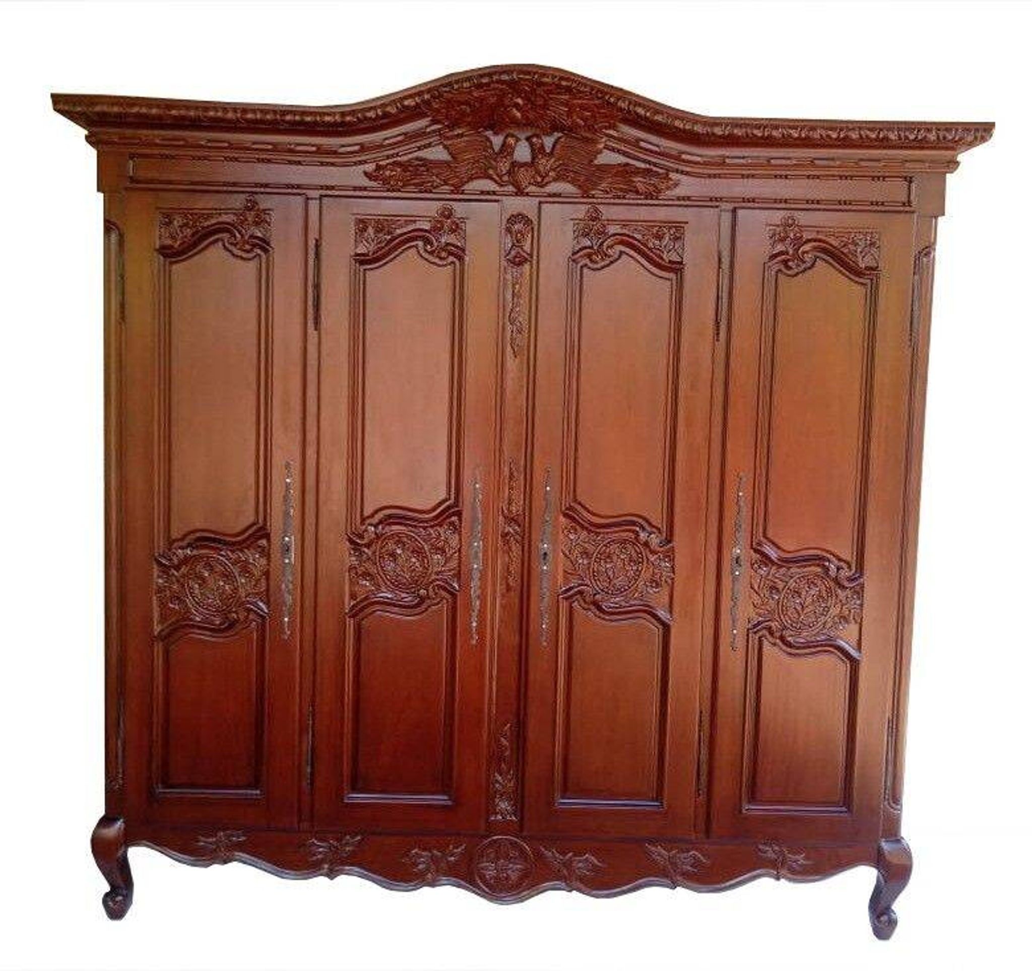 Armoire normande de mariage en bois massif 4 portes