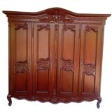 Armoire normande de mariage en bois massif 4 portes