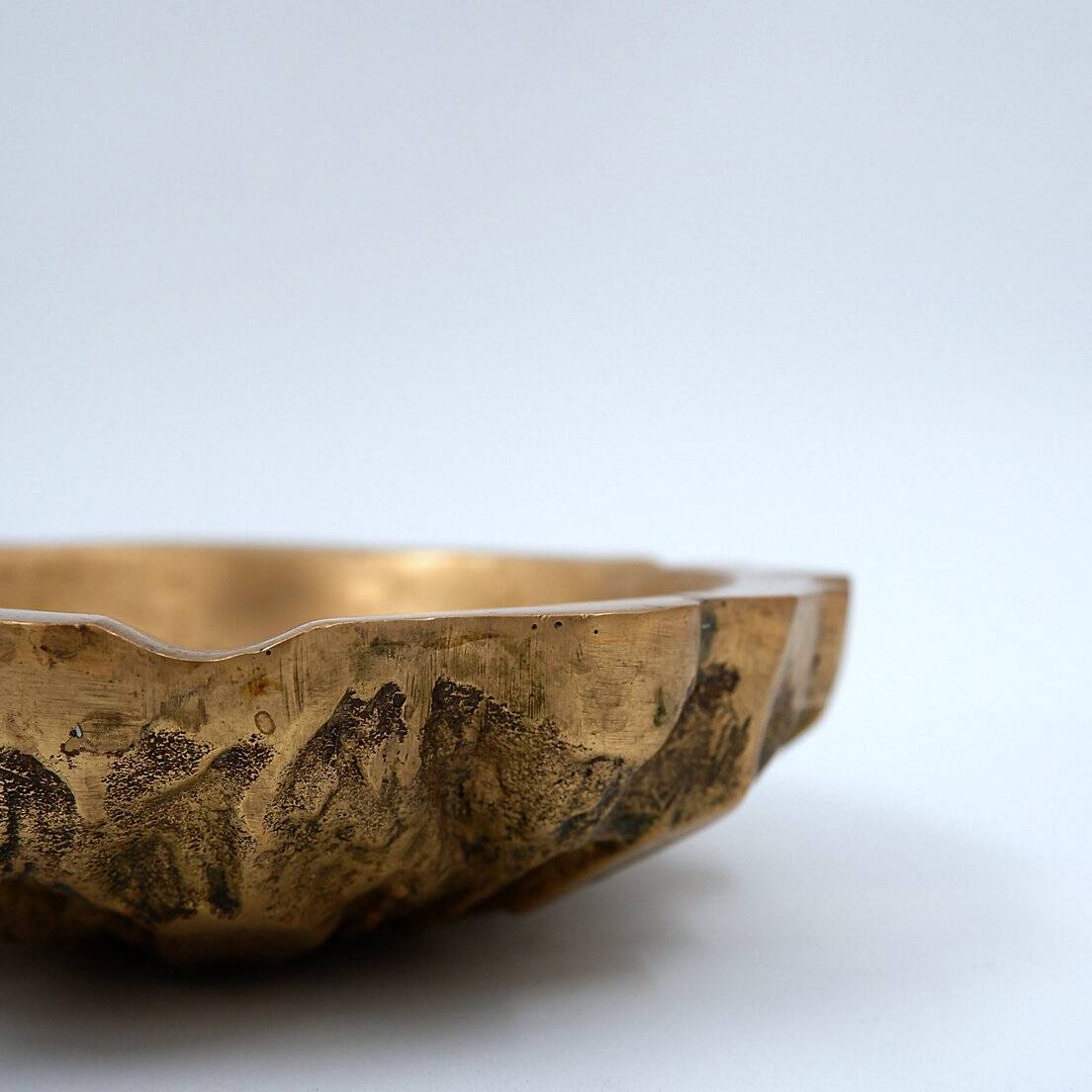 Brutalist 50s Brass Ashtray /