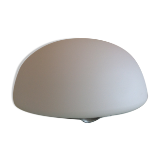 Half moon ceiling lamp in vintage white opaline 60s/70s