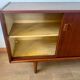 Scandinavian teak sideboard, 230 cm long, with 3 doors and 4 drawers.