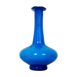 Flattened blown glass corolla vase