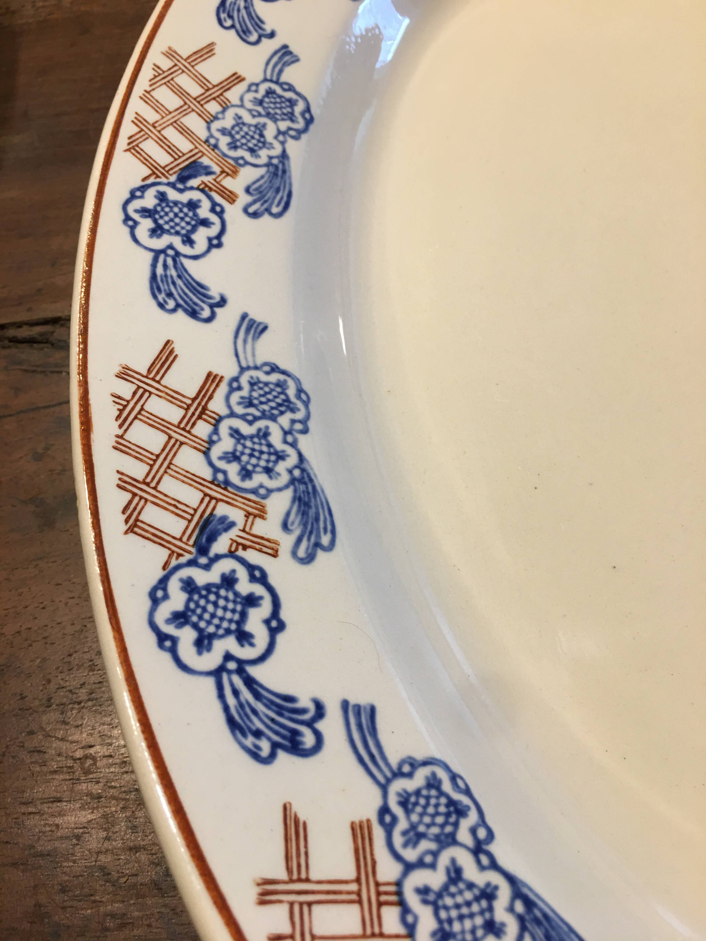 Serving dish, iron earth, Longwy factory