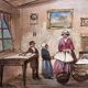 Interior scene – Oil on panel signed Lensky – 20th century