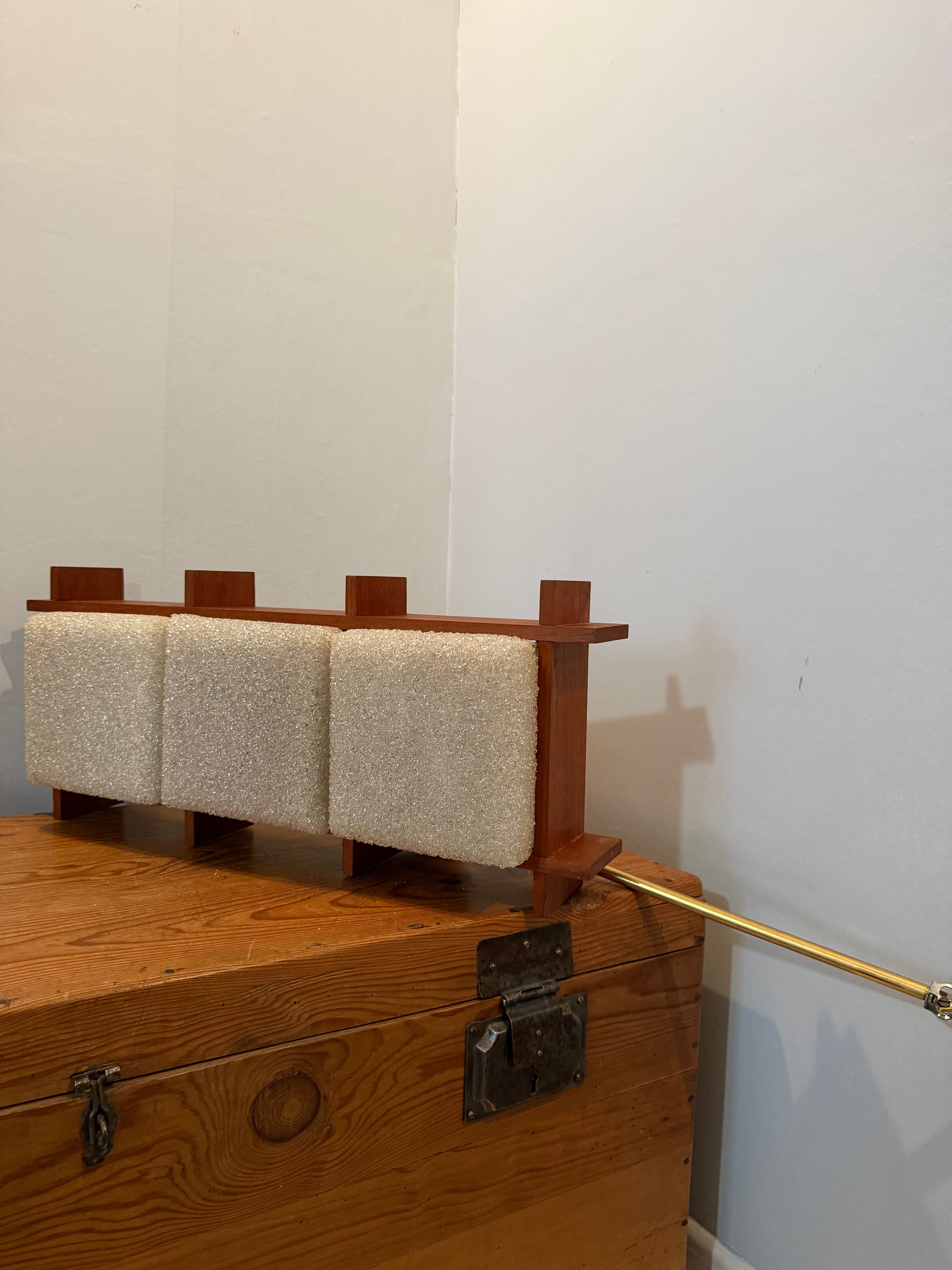 Scandinavian suspension design in teak and vintage perspex from the 1970s.
