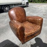 Leather club armchair