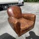 Leather club armchair
