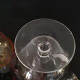 6 anciens verres à liqueur colorés vintage