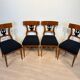 Chaises Biedermeier allemandes en placage de cerisier, 1830, ensemble de 4