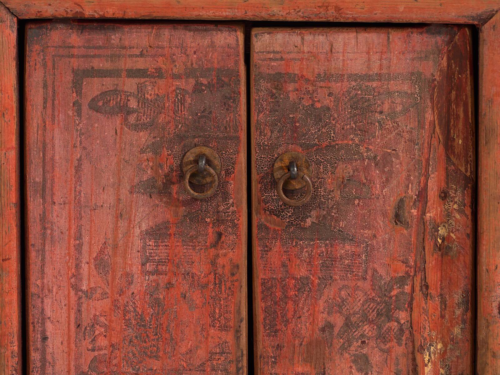 Meuble TV ancien à patine rouge (c.1900) #22