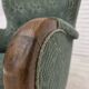 1960s, Danish armchair, green furniture velour, beech wood.