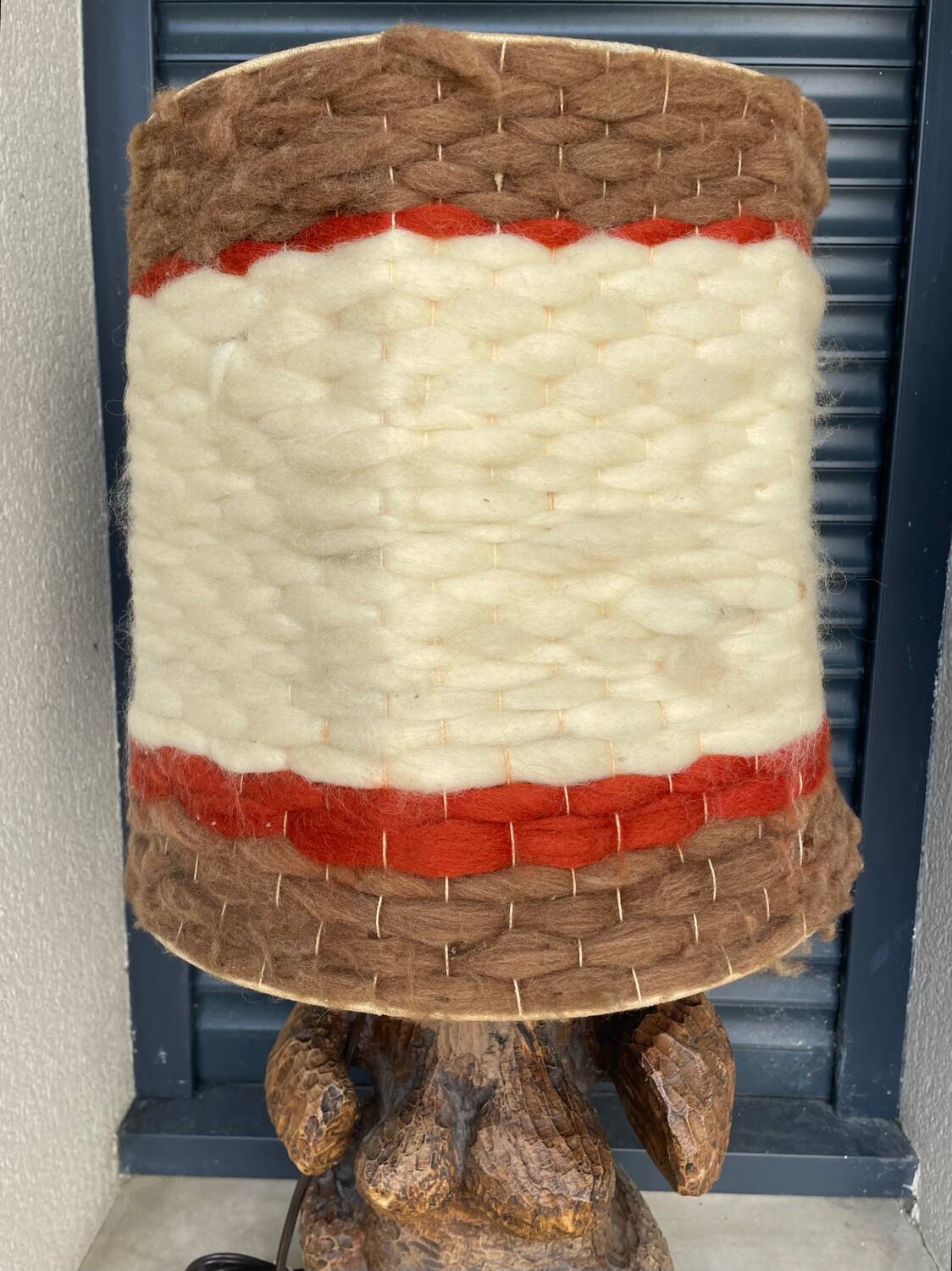 Vintage 70's wool lampshade