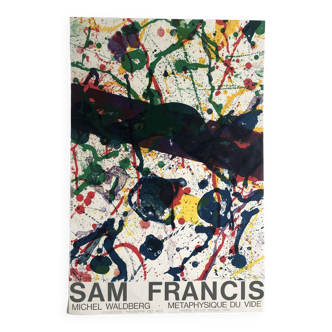 Poster in original lithograph by sam francis, métaphysique du vide ii, 1986