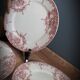 Set of 6 flat plates Red Dolphin 1920