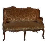 Small Louis XV style wingback bench, circa 1880