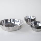 Set of stainless steel bowls, Italian design, 1980s, made in Italy