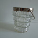 cut glass and metal ice bucket