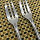 Pair of silver-plated cake forks, Christofle, Marly