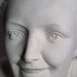 Bust of a young woman by Salvatore Melani, Art Deco style, 48 cm