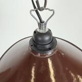 Industrial Dark Red Enamel Factory Pendant Lamp, 1960s