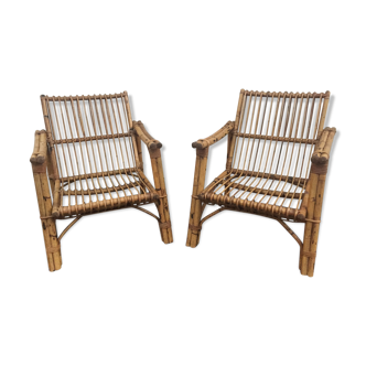 Pair of rattan chairs