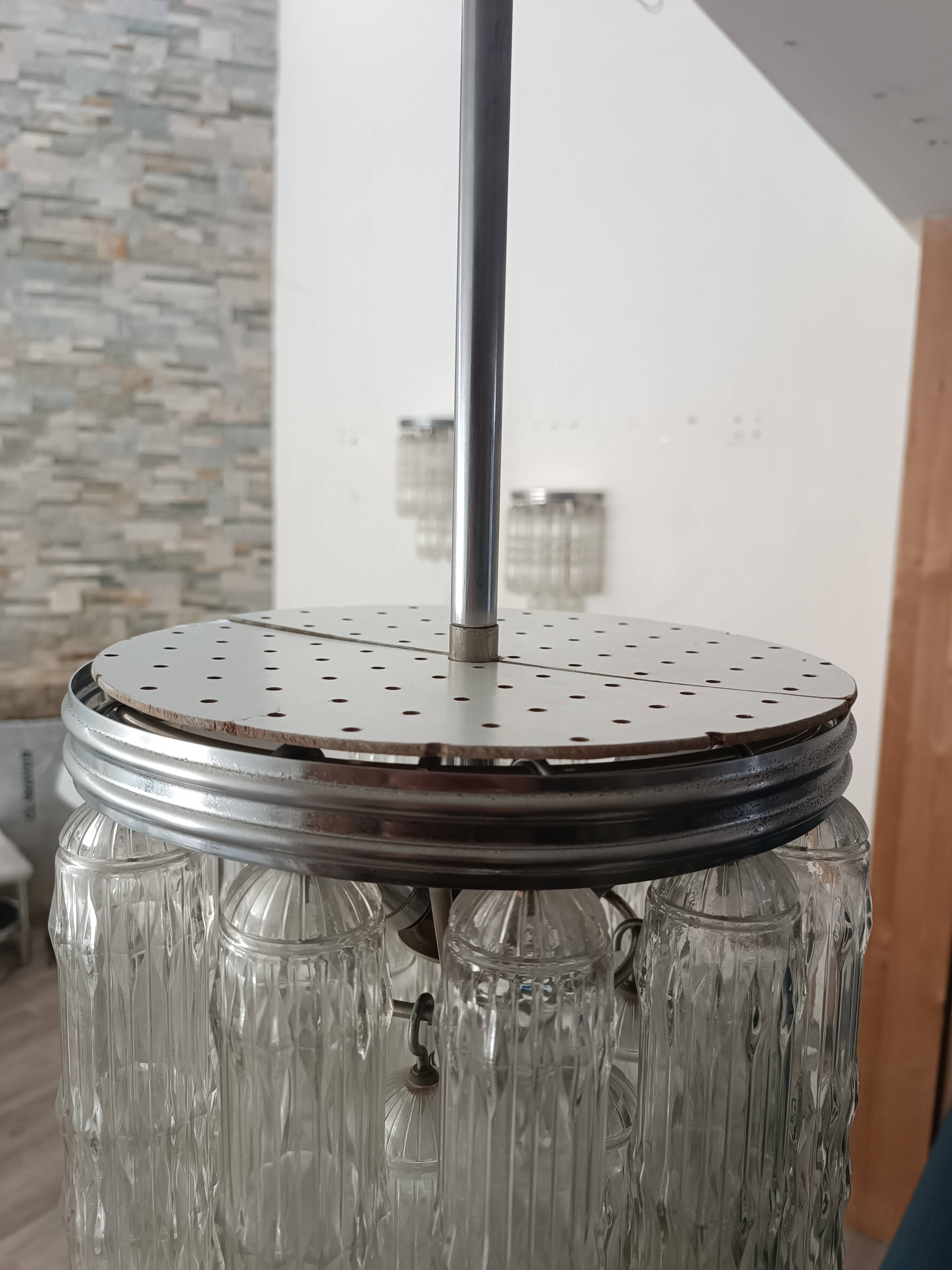 Set of Murano glass light fixtures by Venini 1970s