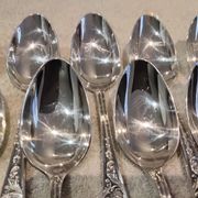 12 silver-plated dessert spoons, Ercuis silversmith, Louis XV 29