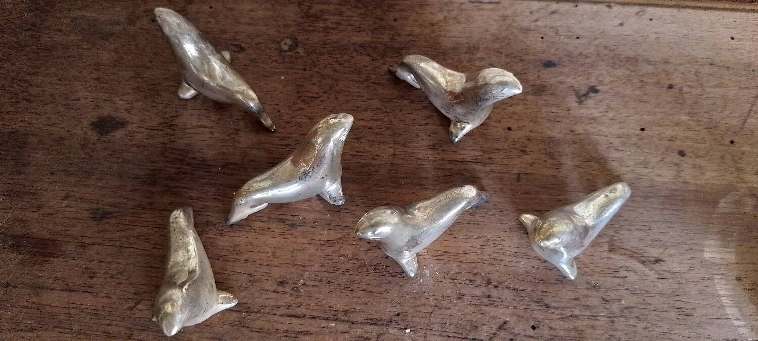 Vintage silver metal seal knife holder