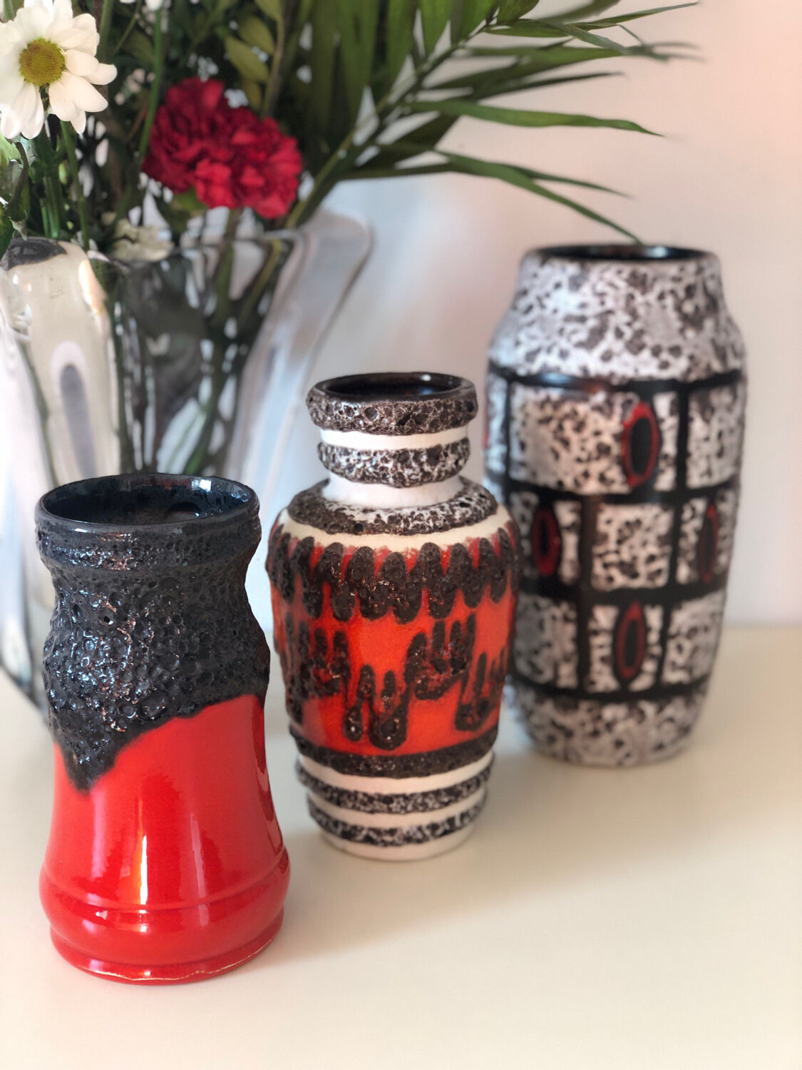 West Germany vintage vase set