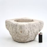 Brutalist mortar carved from stone, 19th century.