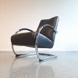 Pair of tubular armchairs