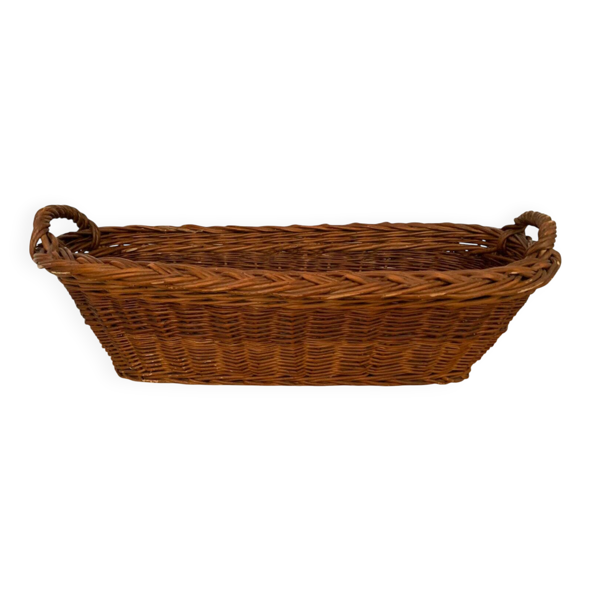 Vintage baguette wicker basket