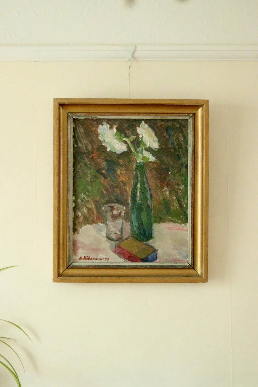 Original vintage still life – vase of flowers