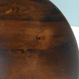 Table basse ronde brutaliste en hêtre