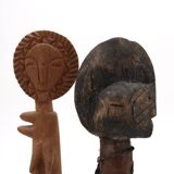 Set of three wooden tribal art statuettes, 1980s