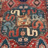 Tapis ancien du Caucase, kazak cloud band, circa 1880