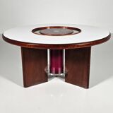 Dining table in walnut, laminate and steel by Silvio Coppola for Bernini, Italy.