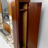 Large Art Deco wardrobe in oak, marble and mahogany, circa 1925