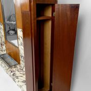 Large Art Deco wardrobe in oak, marble and mahogany, circa 1925