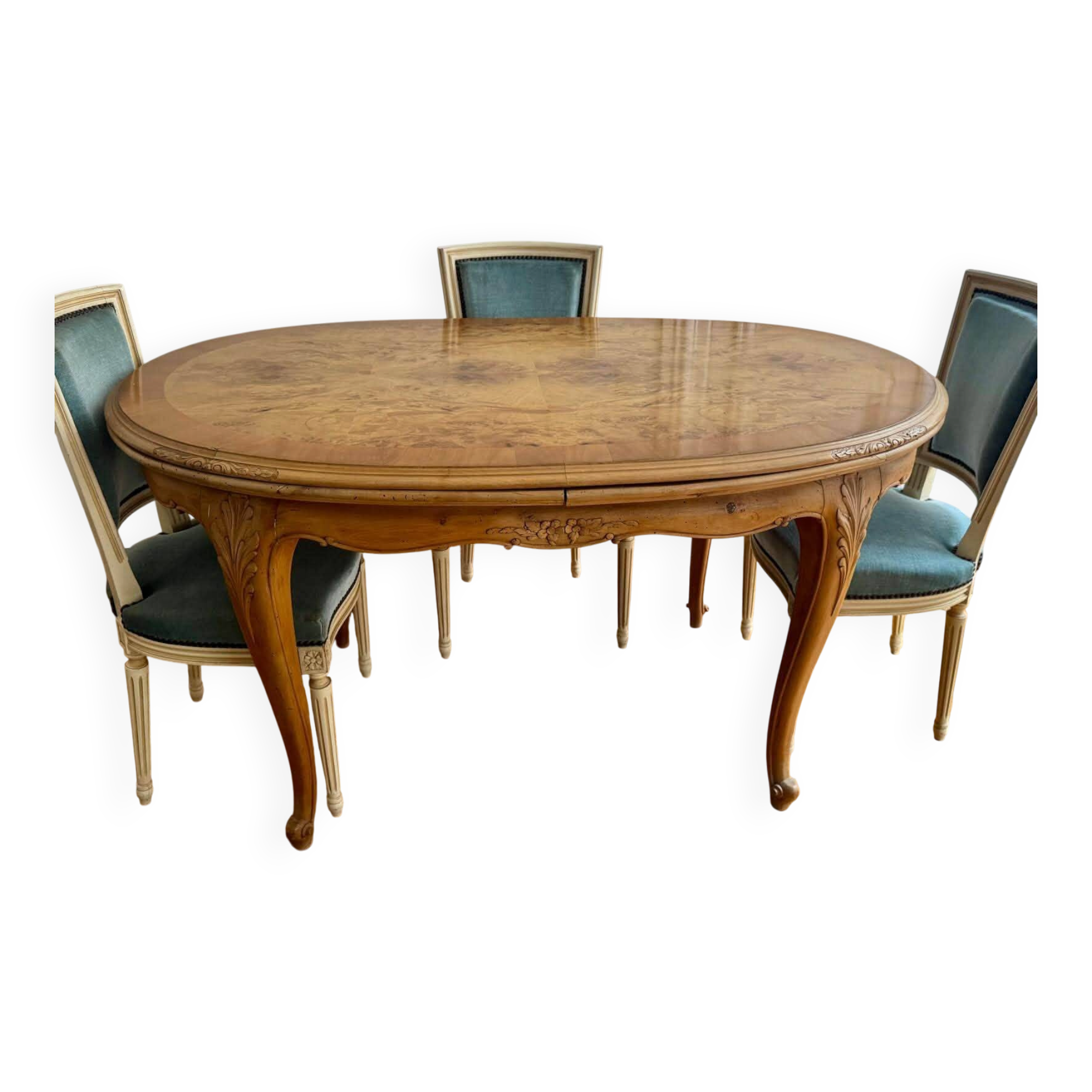 Louis XVl oak table with extensions