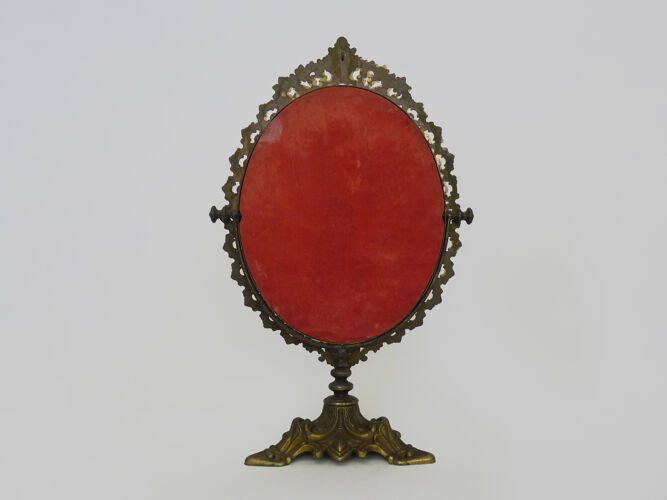 Ancien miroir de table en bronze, Louis XV