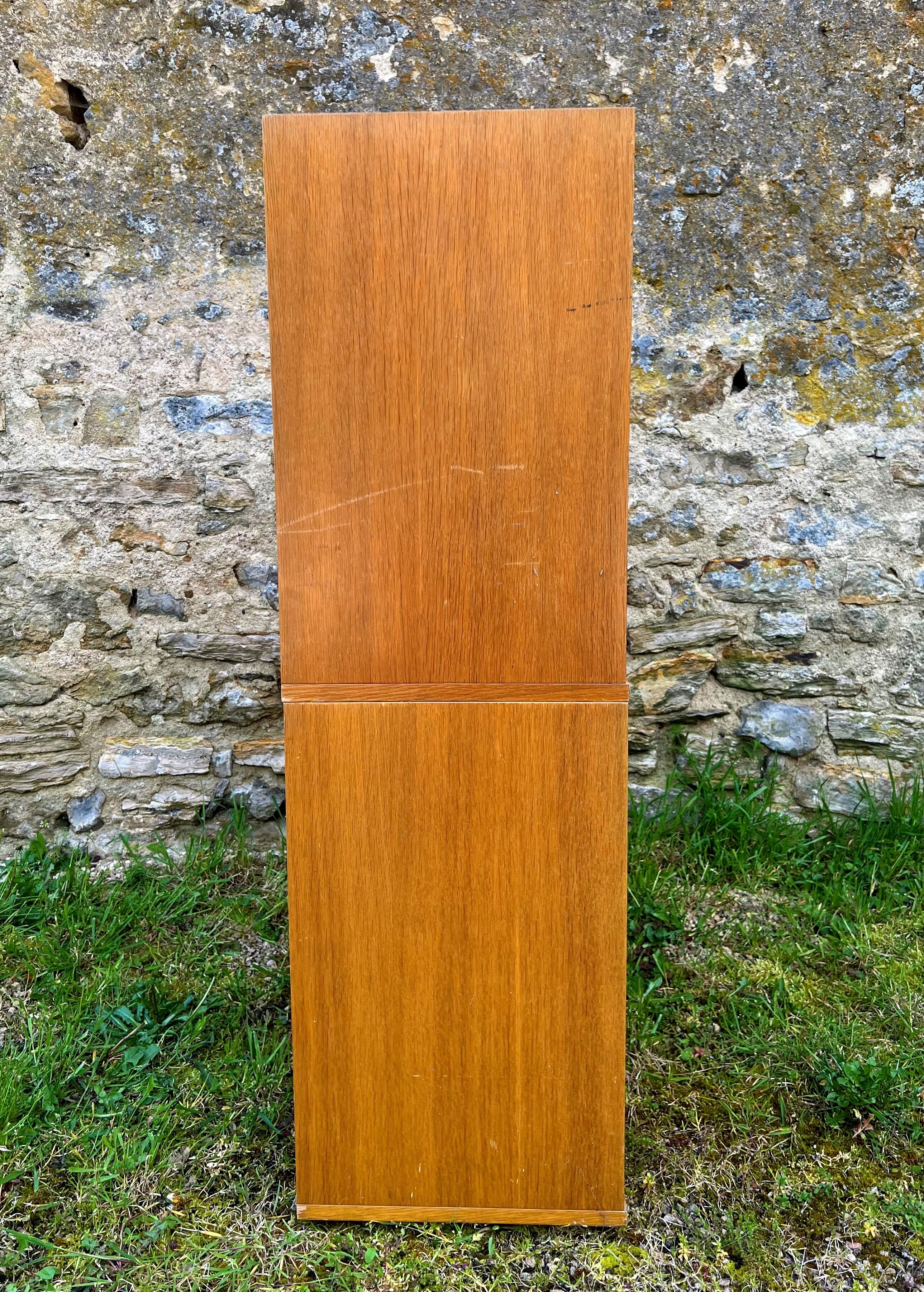 Vintage bookcase in blond oak circa 1970
