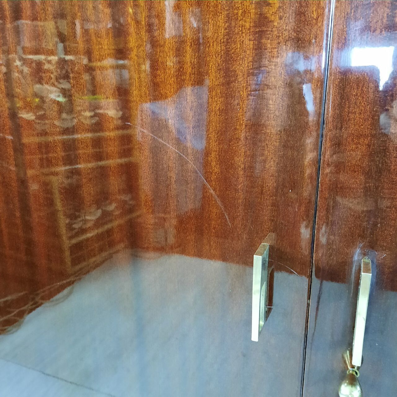 Wardrobe, 1950s bookcase, brass print / tips.