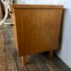 Old vintage bedside nightstand in oak, compass feet