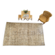 Tapis Oushak beige décor rustique, 6x10, surteint sable, pour salon, MOON.145