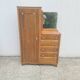 Asymmetrical storage unit Dresser wardrobe with vintage mirror 1950