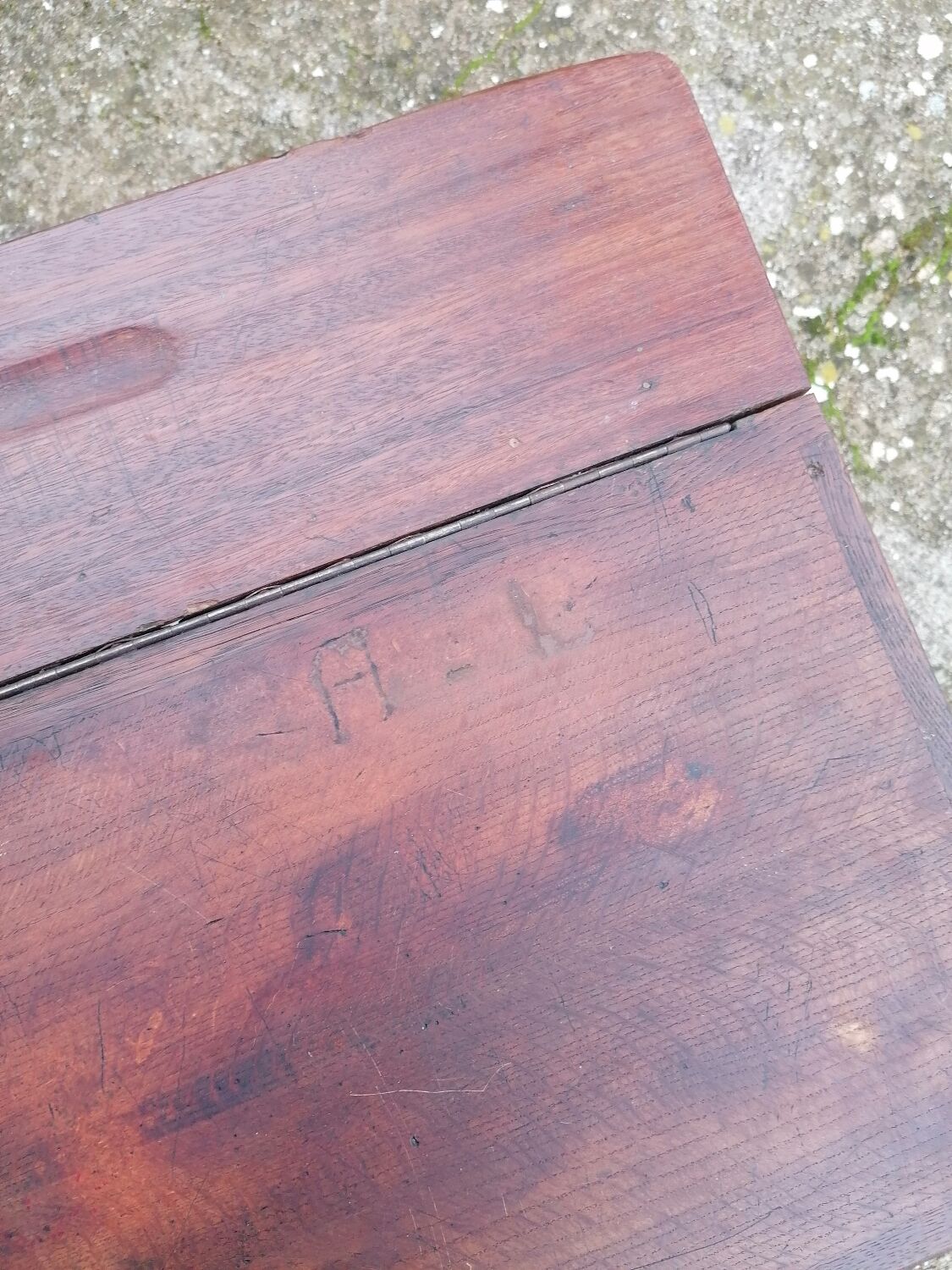 Vintage school desk coffee table with chests