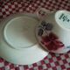 Duo cups and saucers Digoin Sarreguemines, Cannes and Aude model