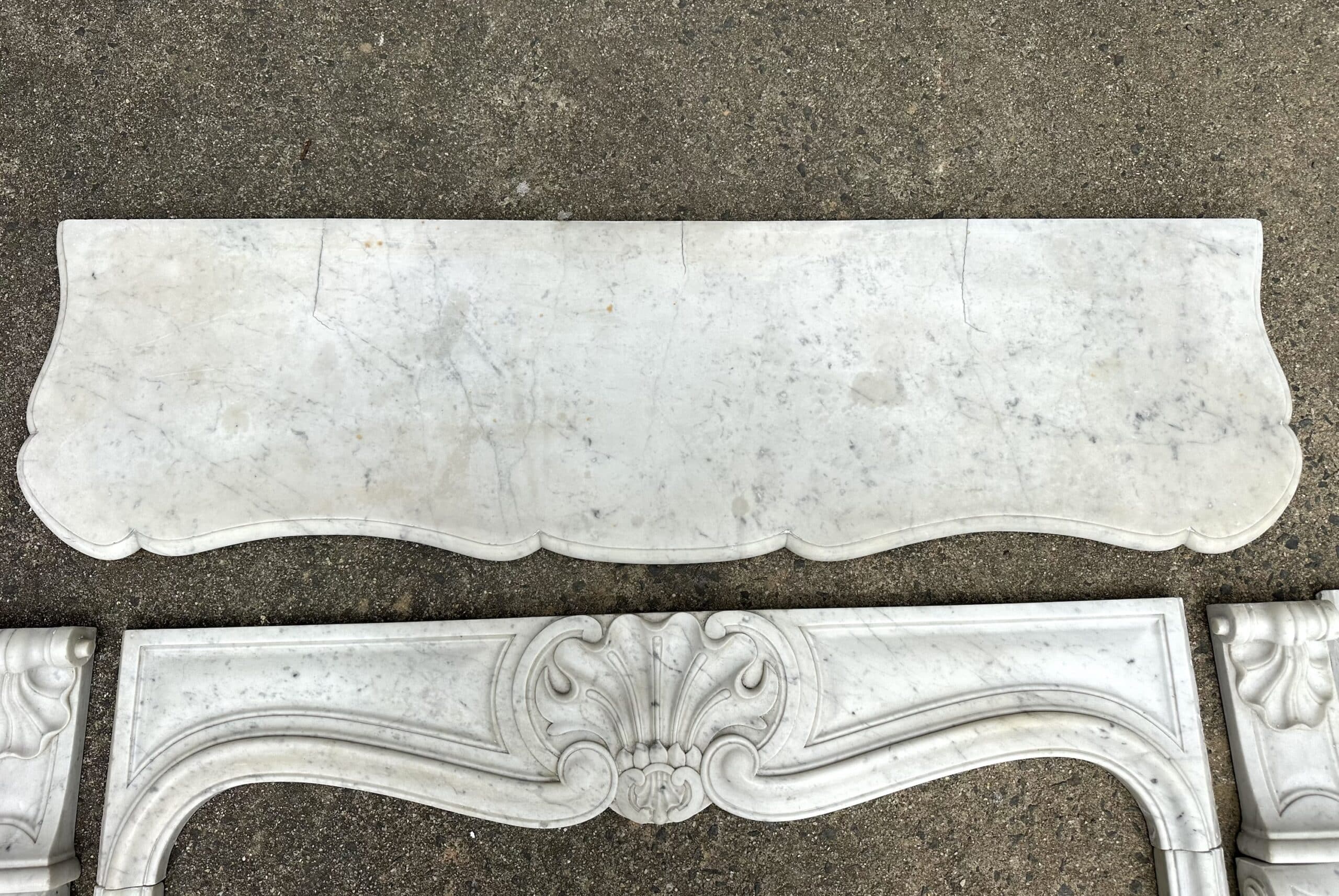 White Carrara marble fireplace from around 1880