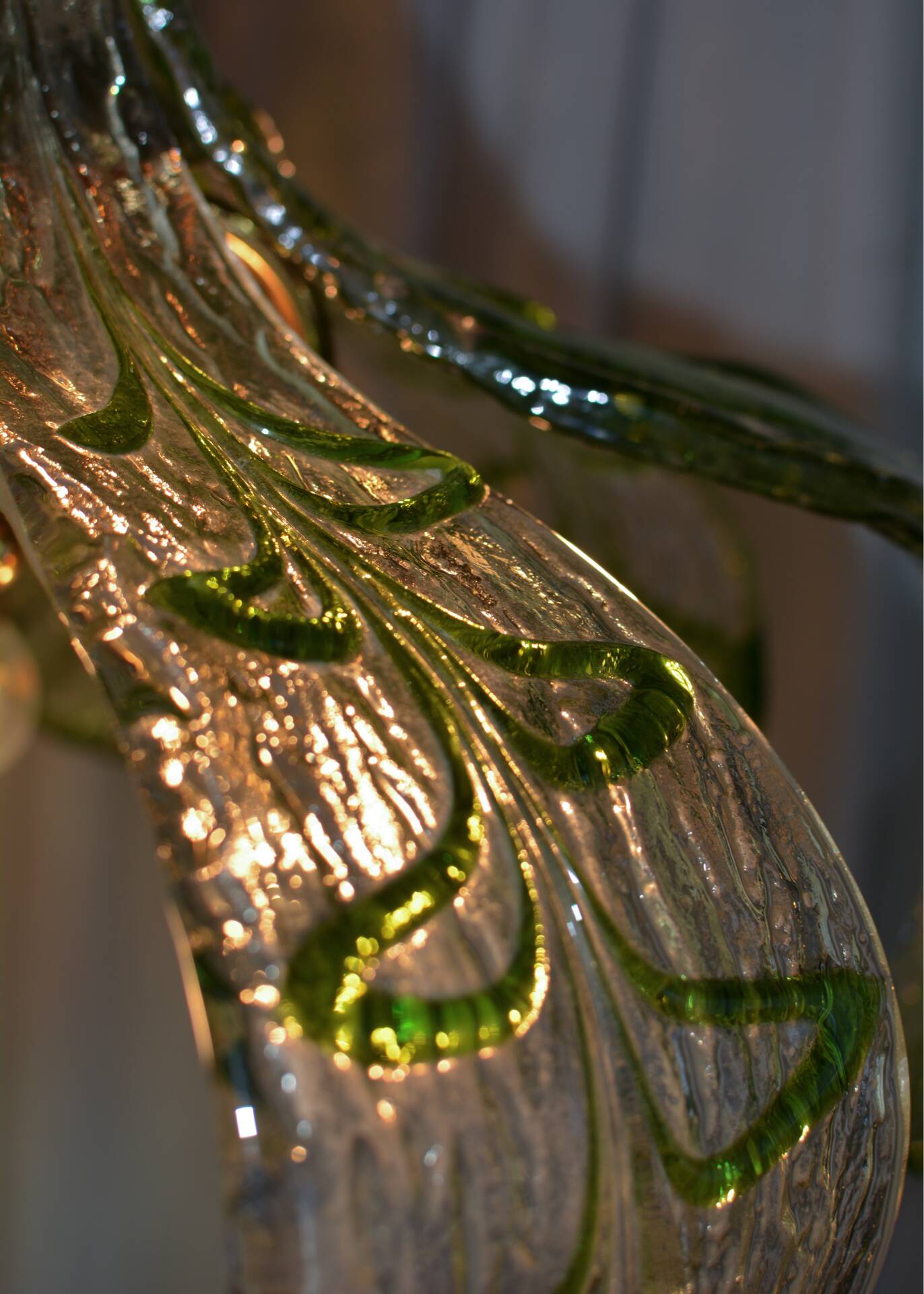 Large Murano chandelier by Carlo Nason in green glass – 1970s
